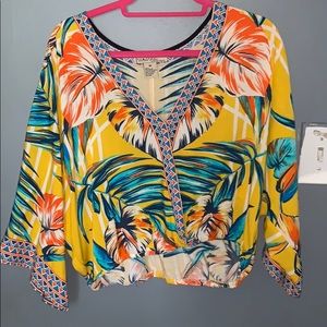 tropical floral float top (NEVER WORN)
